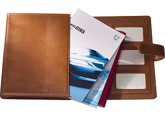 Leather carrying case for the Mazdaspeed Atenza mandatory vehicle inspection certificate