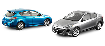 新型「Mazda3」5ドアハッチバック、4ドアセダン（北米仕様車）