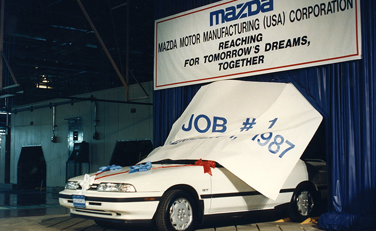 First model to come off the line in the USA (1987)