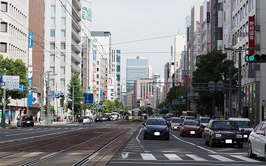 広島市内中心地、紙屋町から銀山町方面を望む (2020年)