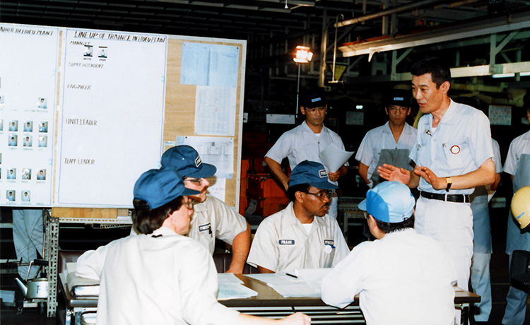米国工場社員の研修を防府工場で実施 (1986年)